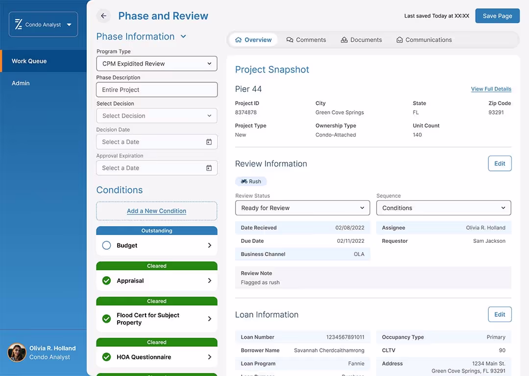 A screenshot of a pipeline management software built for condominium analysts.