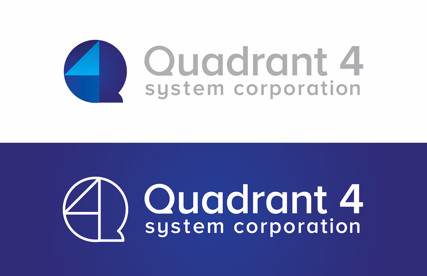 Logo design for a company called "Quadrant 4 Systems Corporation."
